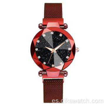 Reloj magnético de cielo estrellado para mujer, relojes de lujo para mujer, relojes de pulsera de cuarzo con diamantes de moda para mujer, reloj femenino Zegarek Damski